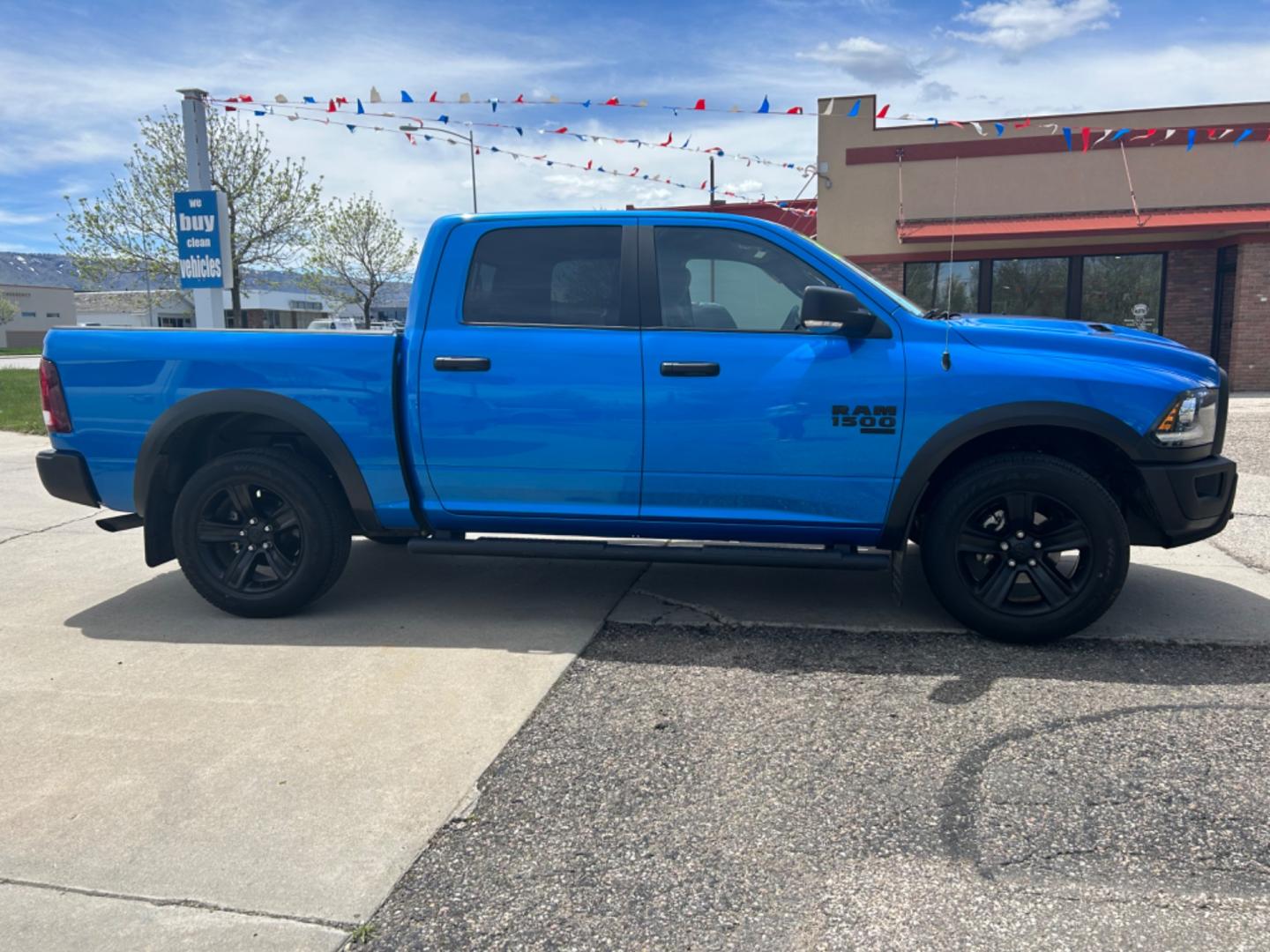 2021 Blue /Black RAM 1500 Classic Warlock (1C6RR7LGXMS) with an 3.6L V6 engine, located at 3030 CY Ave, Casper, WY, 82604, (307) 265-3830, 42.827816, -106.357483 - Photo#4